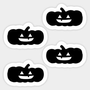 Squat Jack-O-Lantern Tile (Blue) Sticker